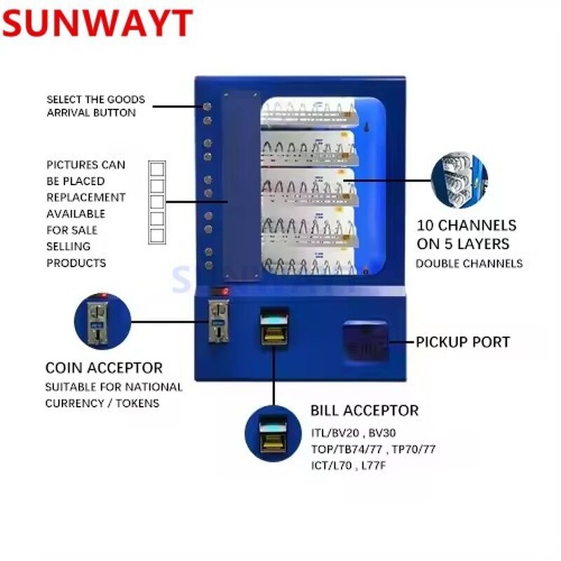 Snacks Vending Machine Manufacturer - High-Efficiency Coin Bill Operated Small for Park Cinema Mall