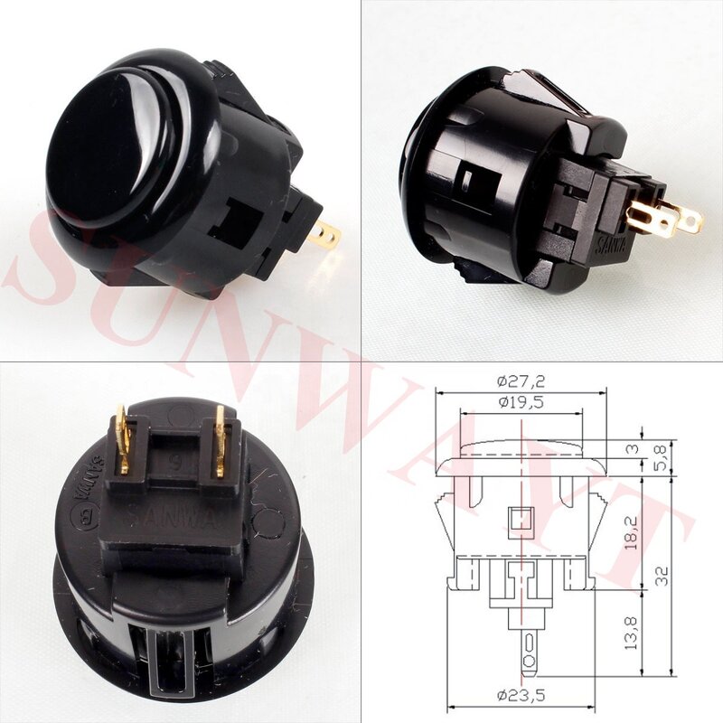 Sanwa Push Button Manufacturer - 5pcs Original OBSF-24 Official Japan for Coin Operated Arcade Cabinet Parts