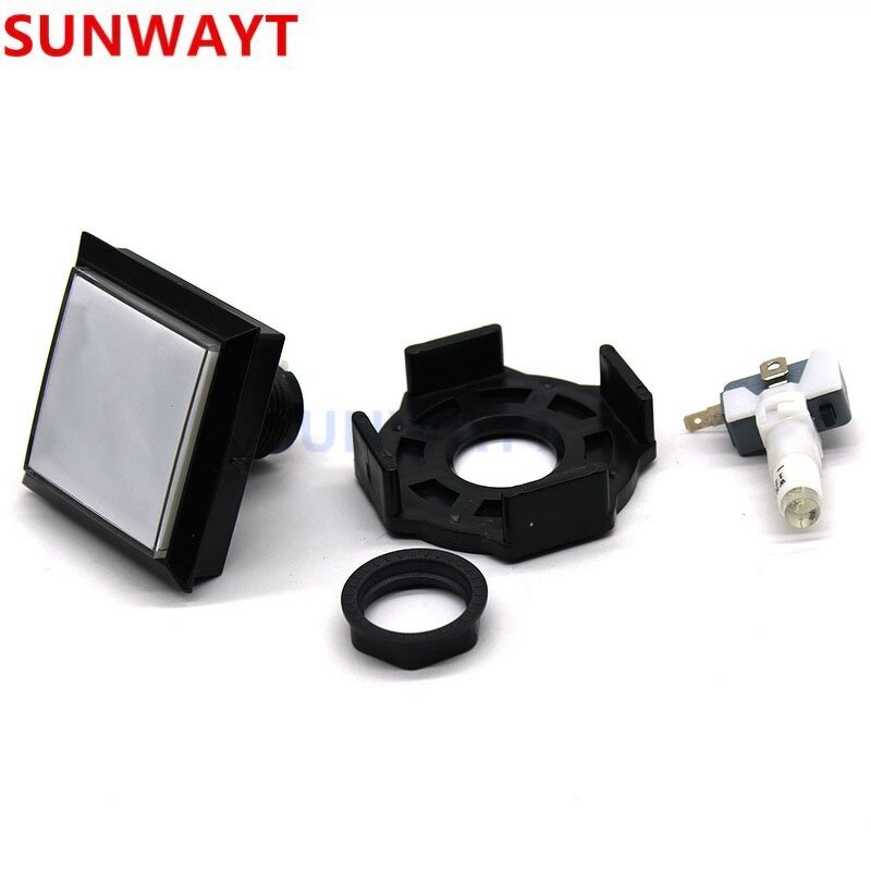 Push Button Switch Manufacturer - 60mm Square Illuminated LED 12V Plastic for Vending Coin Operated Arcade Controller DIY