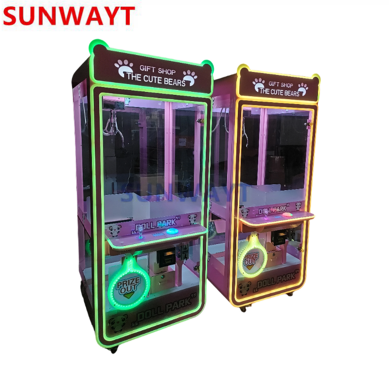 Claw Crane Game Machine Manufacturer - Large Transparent Metal Claws Panda-Theme Arcade Commercial Doll Catching Coin Operated