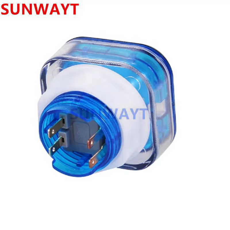 Arcade Push Button Manufacturer - 35x35mm Transparent Small Square LED Illuminated with Built-in Microswitch