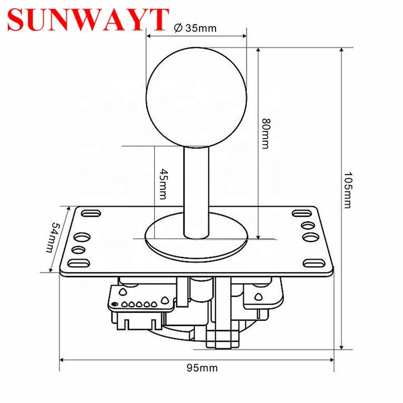 Arcade Joystick Manufacturer - 5 Pin 8 Way Round Restrictor with Circuit Board for Game Console Multi Colors