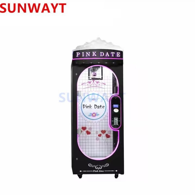 Arcade Game Machine Manufacturer - Pink Black Date String Metal Coin Cutting Win Prize Vending with Ticket Receiver