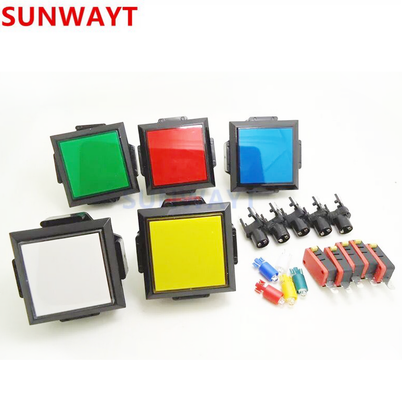 Push Button Switch Manufacturer - 60mm Square Illuminated LED 12V Plastic for Vending Coin Operated Arcade Controller DIY