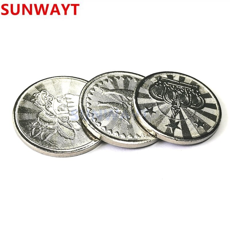Coin Pusher Tokens Manufacturer - 23mm 24mm 25mm Stainless Steel Crowns for Coin Operated Games Vending Accessories