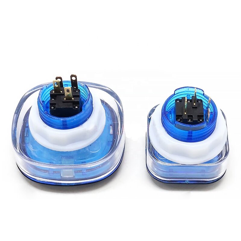 Arcade Push Button Manufacturer - 35mm 50mm Square LED Illuminated Blue Light 12V Switch for Coin Game Vending Cabinet DIY