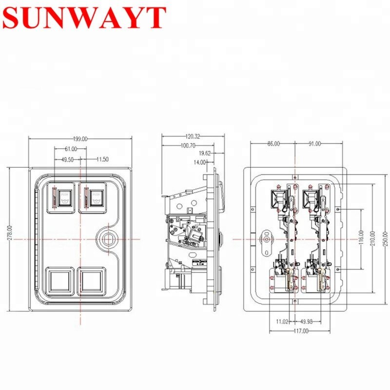 Coin Door Manufacturer - American Style Dual Coin Selector Metal with Microswitch for Arcade Cabinet Coin Operated Game