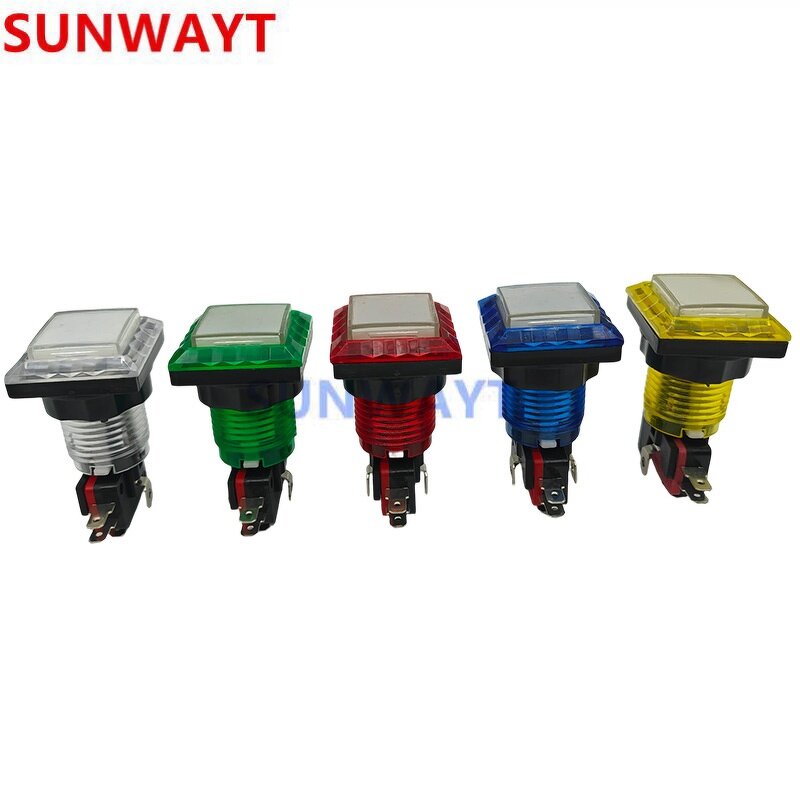 Arcade Push Button Manufacturer - 32x32mm Square RGB LED Game Switch Rectangle for Coin Pusher Accessory