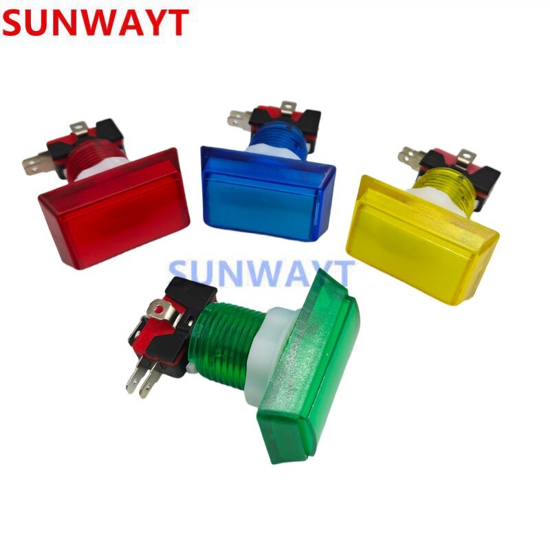 Arcade Switch Manufacturer - 12V LED Light Momentary 51x33mm Rectangular Transparent for Crane Machines