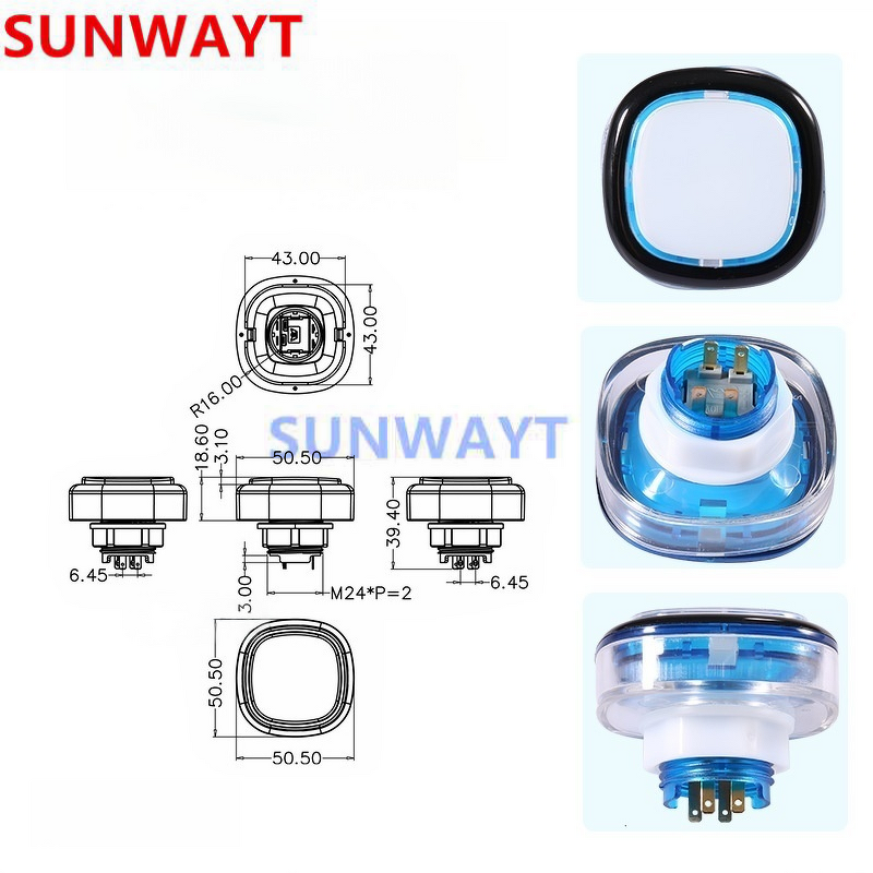 Arcade Push Button Manufacturer - High Quality 43mm LED with Light 12V