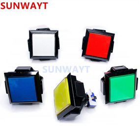 Push Button Switch Manufacturer - 60mm Square Illuminated LED 12V Plastic for Vending Coin Operated Arcade Controller DIY