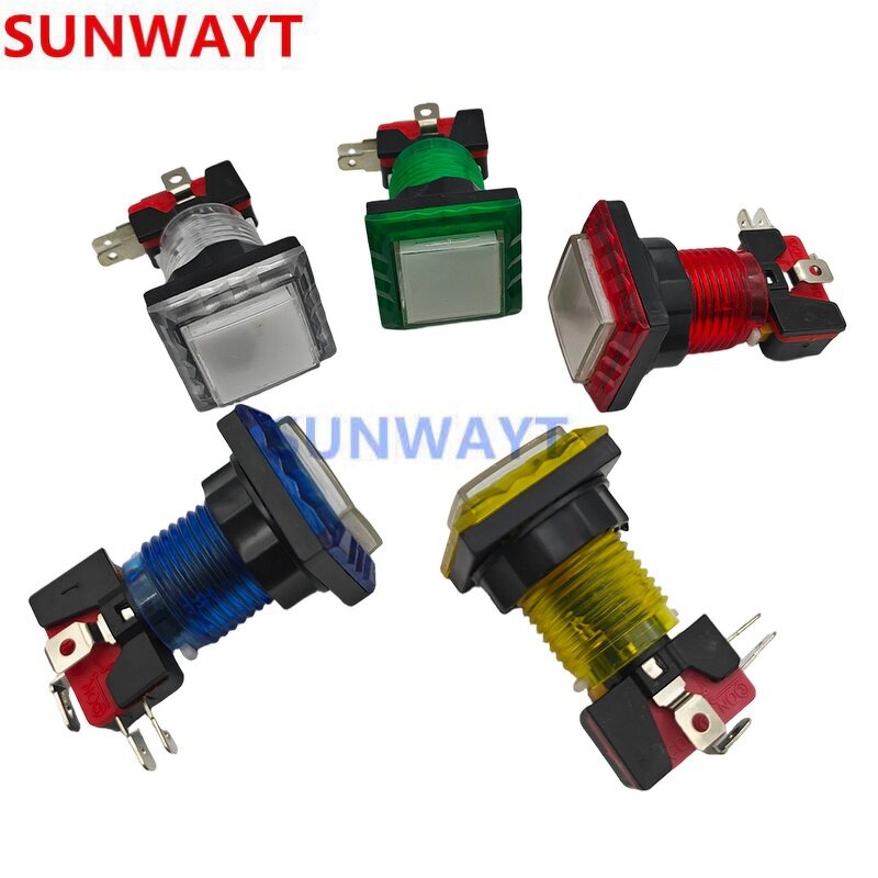 Arcade Push Button Manufacturer - 32x32mm Square RGB LED Game Switch Rectangle for Coin Pusher Accessory