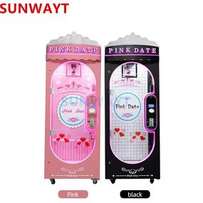 Arcade Game Machine Manufacturer - Pink Black Date String Metal Coin Cutting Win Prize Vending with Ticket Receiver