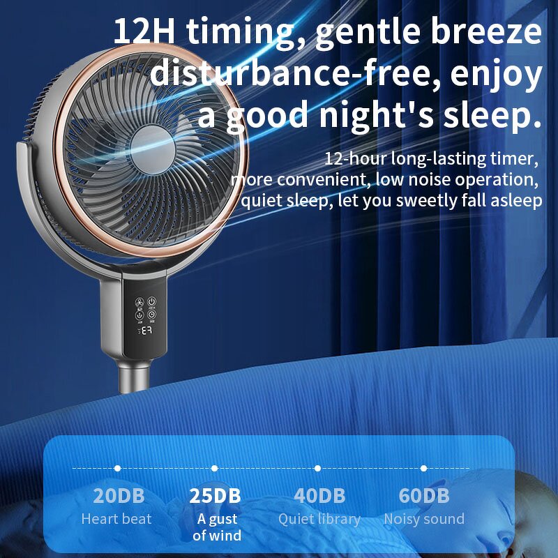Air Circulator Fan Manufacturer - Dual Adjustable Tube Turbo 3-Speed Auto Oscillation Quiet for Desk Floor Outdoor Hotels