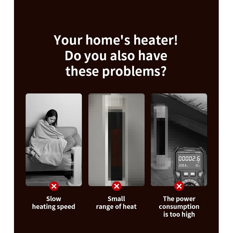 Electric Heater Manufacturer - Silent Home Office Energy-Saving Graphene 3D Flame Effect 3s Rapid Heating 2-Dial Control PTC