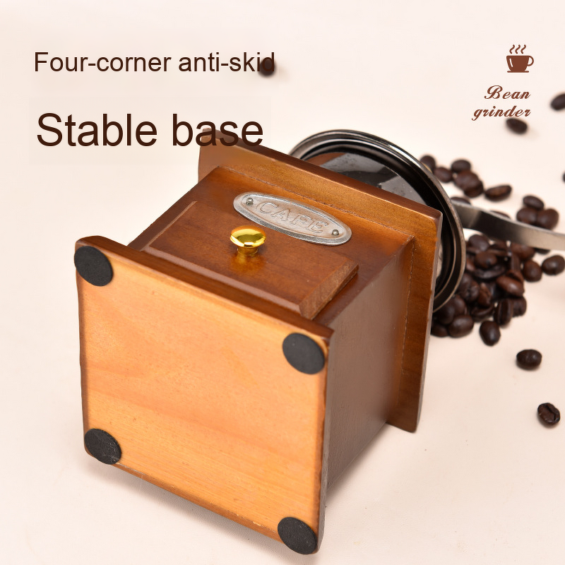 Manual Coffee Grinder Set Manufacturer - Modern Retro for Home Use Stainless Steel Ceramic Wood Utensils PP Plastic