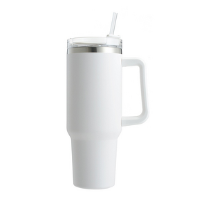 Insulated Stainless Steel Cup Manufacturer - USA Stock Modern Design 40oz Portable Car Handle Large Capacity Vacuum with Straw