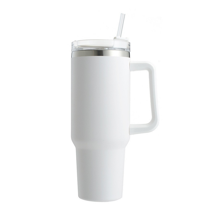Insulated Stainless Steel Cup Manufacturer - USA Stock Modern Design 40oz Portable Car Handle Large Capacity Vacuum with Straw