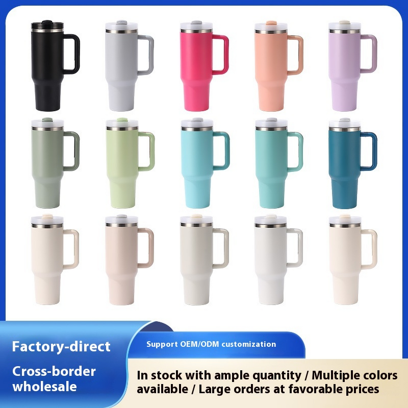 Insulated Handle Cup Manufacturer - JDSR USA Stock 40oz Stainless Steel Double-Layer Vacuum with Straw Modern for Travel