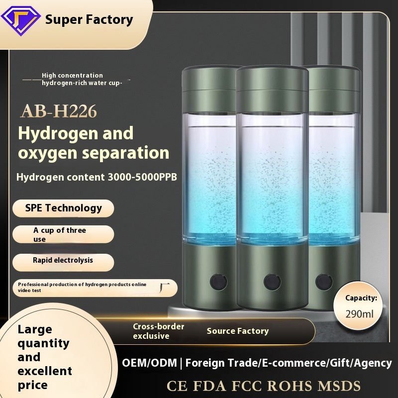 Hydrogen Water Cup Manufacturer - 290ml Transparent Glass Battery Powered Smart Mini Eco-friendly Three-in-One
