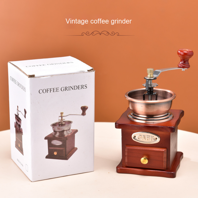 Manual Coffee Grinder Set Manufacturer - Modern Retro for Home Use Stainless Steel Ceramic Wood Utensils PP Plastic