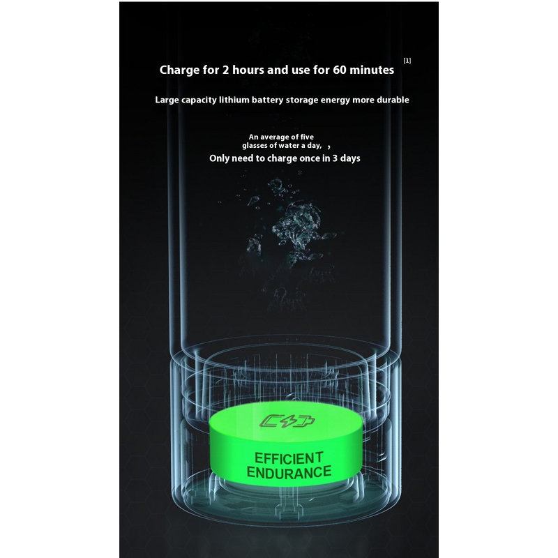 Hydrogen-Rich Sports Bottle Manufacturer - Modern Large Capacity Smart Glass 6-12 Hours Thermal Insulation Battery Powered
