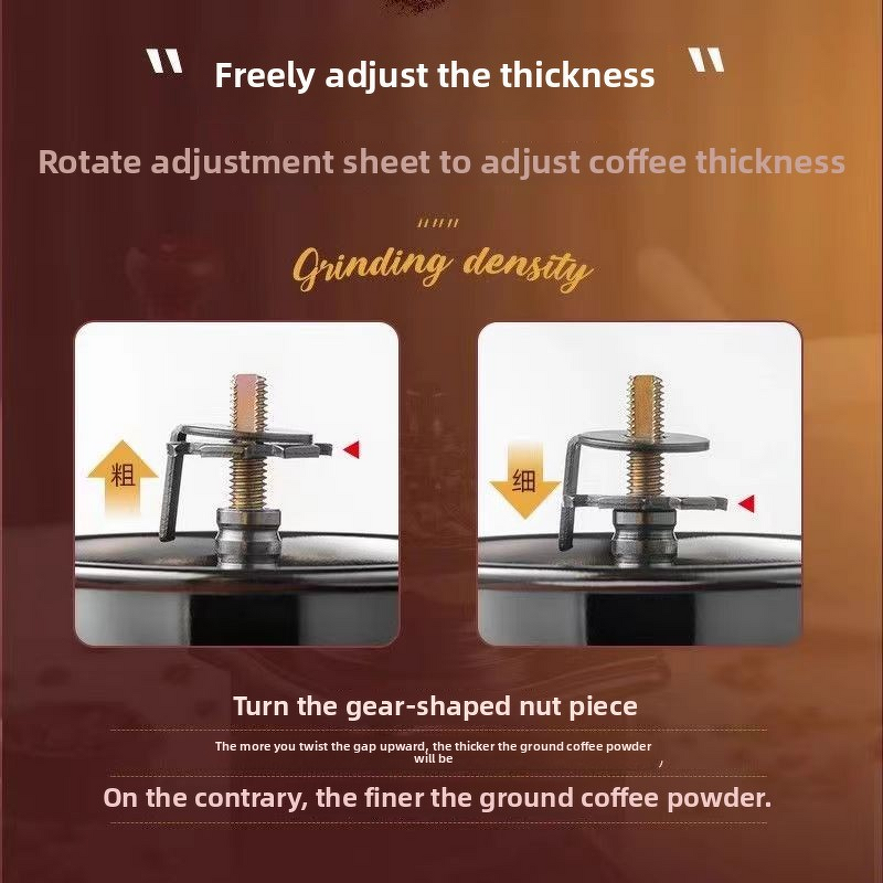 Manual Coffee Grinder Manufacturer - Small Retro Stainless Steel Conical Burr Eco-friendly Household Kitchen Hand-Crank