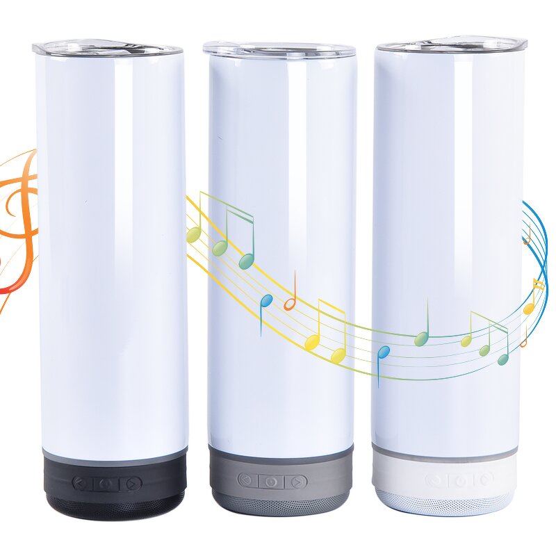 Smart Music Tumbler Manufacturer - 20oz Wireless Stainless Steel for Skinny Straight Sublimation with Speaker for Travel