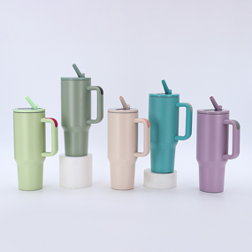 Thermos Cup Manufacturer - 24oz Stainless Steel Modern Rope-Style Macaron-Colored Portable with Straw Vacuum for Coffee