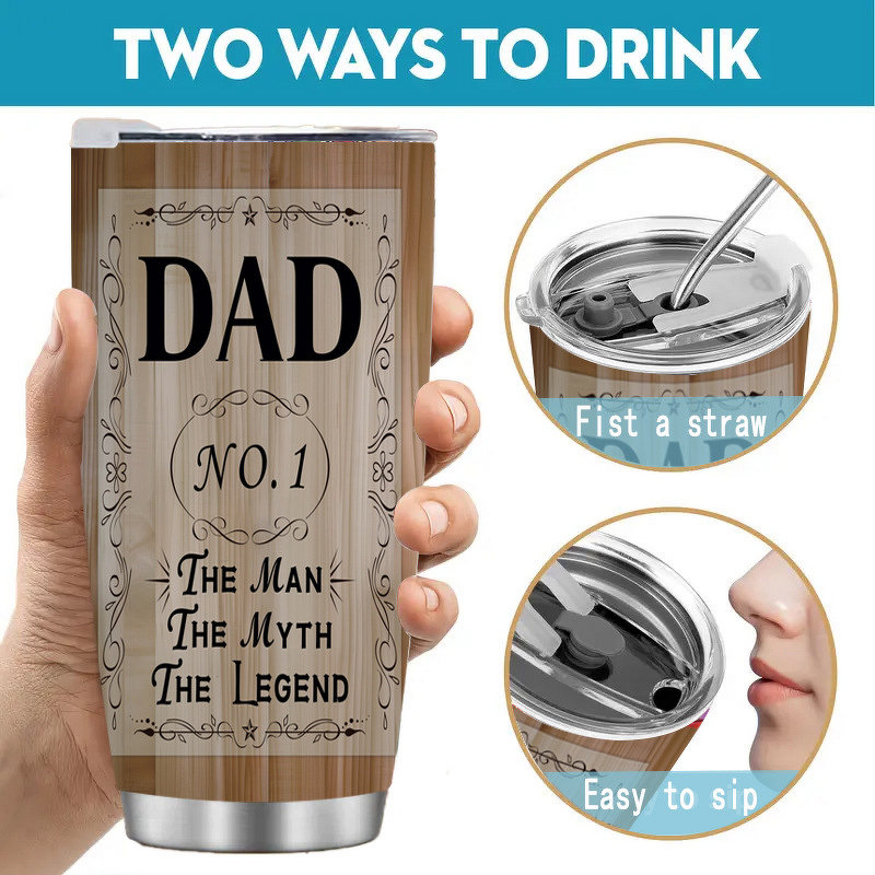 Insulated Office Cup Manufacturer - Creative 3D Printed 304 Stainless Steel Modern Double-Layer Vacuum 20oz Portable