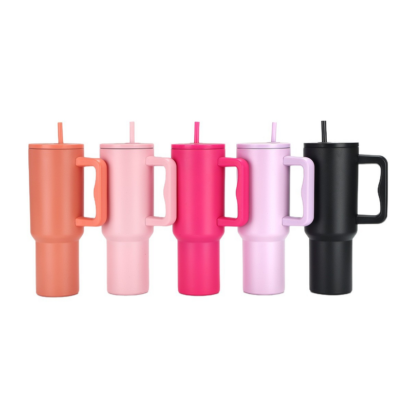 Vacuum Insulated Travel Mug Manufacturer - 14oz 350ml 304 Stainless Steel Modern Large Capacity with Handle Straw