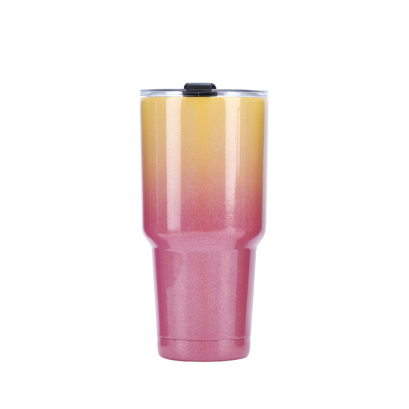 Insulated Cup Manufacturer - Disposable 30oz Large Capacity Stainless Steel Modern Gradient Rainbow Portable for Camping