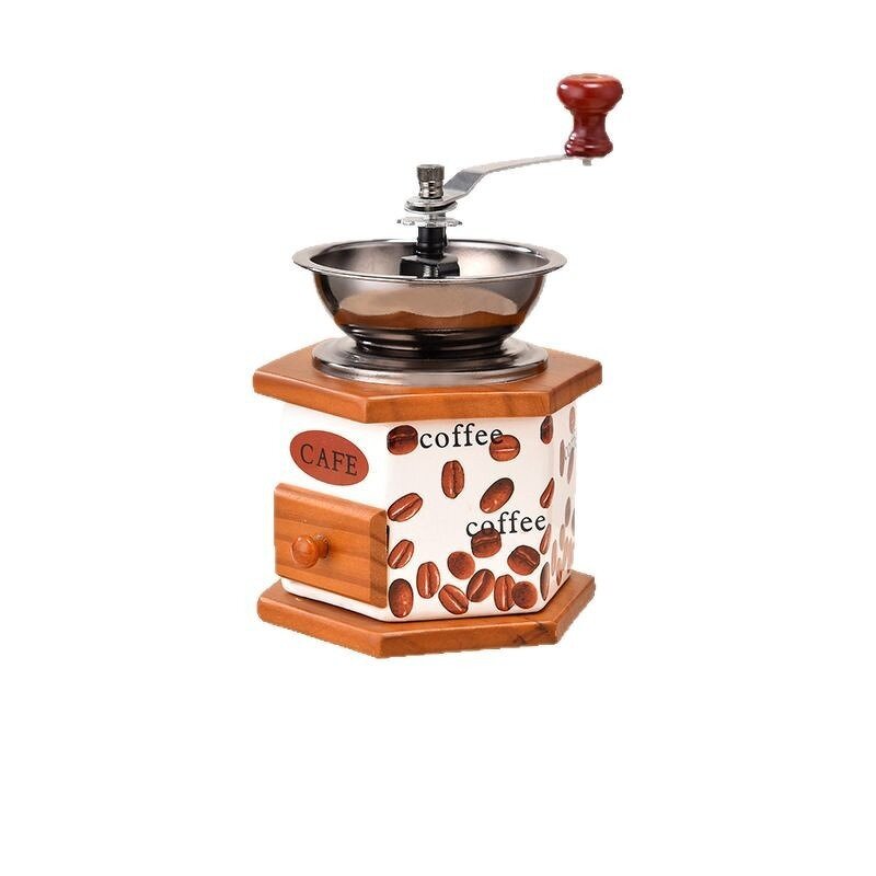 Manual Coffee Grinder Manufacturer - JDSR Handcrafted Eco-friendly Retro Mini Wood Grain Design Vintage Conical Burr
