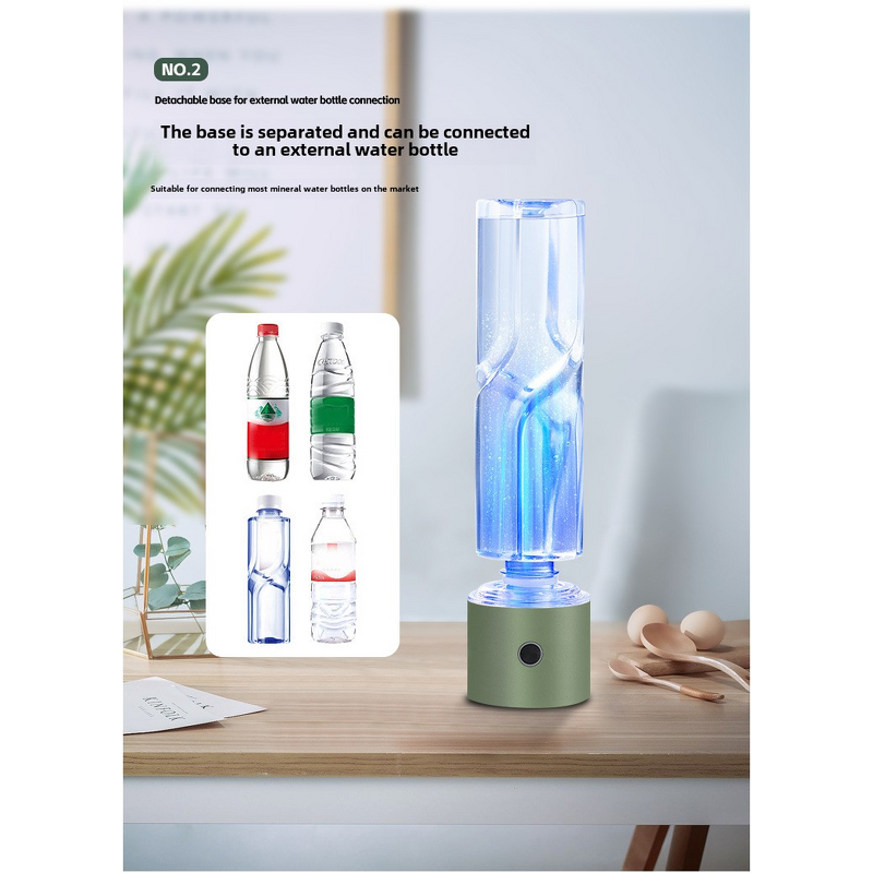 Hydrogen Water Cup Manufacturer - 290ml Transparent Glass Battery Powered Smart Mini Eco-friendly Three-in-One