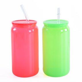 Insulated Glass Tumbler Manufacturer - JDSR 16oz Double Wall Sublimated with Straw Lid Custom Logo American Style