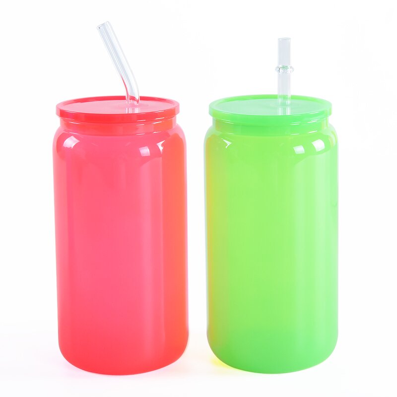 Insulated Glass Tumbler Manufacturer - JDSR 16oz Double Wall Sublimated with Straw Lid Custom Logo American Style