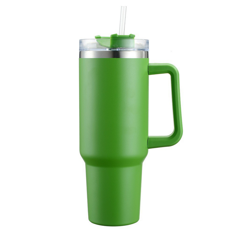 Insulated Stainless Steel Cup Manufacturer - USA Stock Modern Design 40oz Portable Car Handle Large Capacity Vacuum with Straw