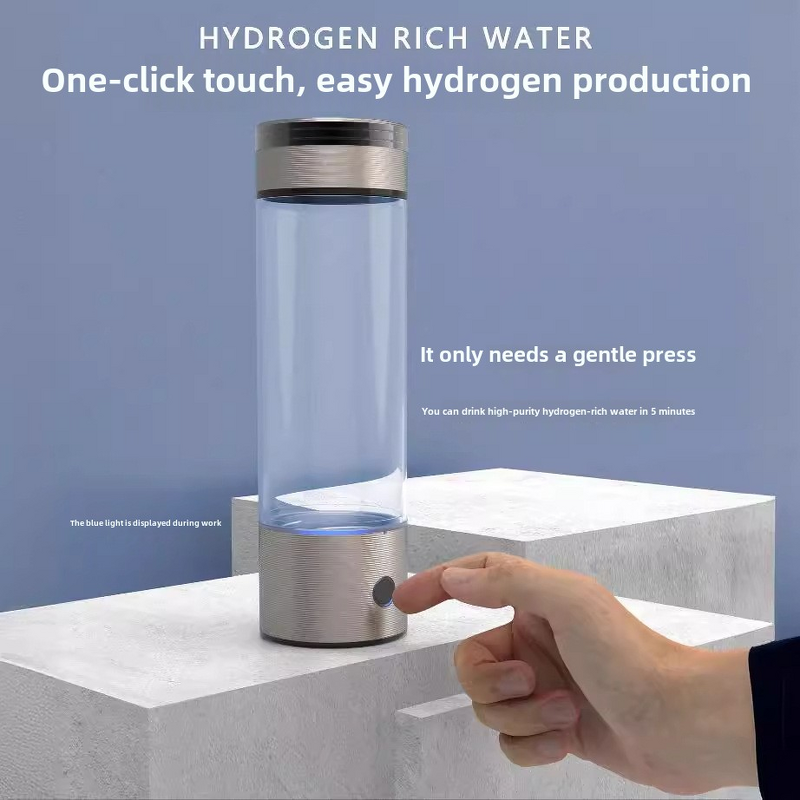 Hydrogen-Rich Water Bottle Manufacturer - 1L High-End Glass Modern Design Battery Powered Eco-friendly Outdoor