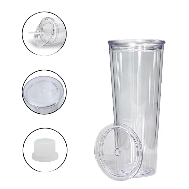 PC Mason Jar Water Cup Manufacturer - Customizable 16oz Double-Layer BPA Free Eco-friendly Dishwasher Safe with Straw