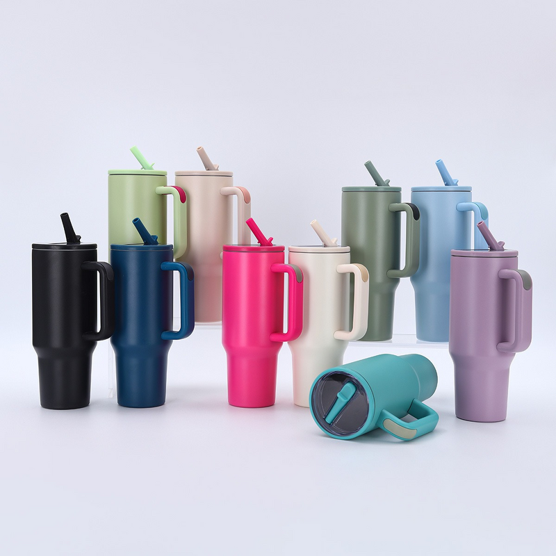 Thermos Cup Manufacturer - 24oz Stainless Steel Modern Rope-Style Macaron-Colored Portable with Straw Vacuum for Coffee