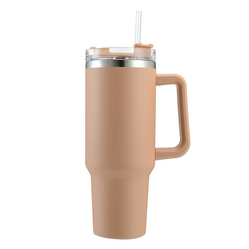 Insulated Stainless Steel Cup Manufacturer - USA Stock Modern Design 40oz Portable Car Handle Large Capacity Vacuum with Straw