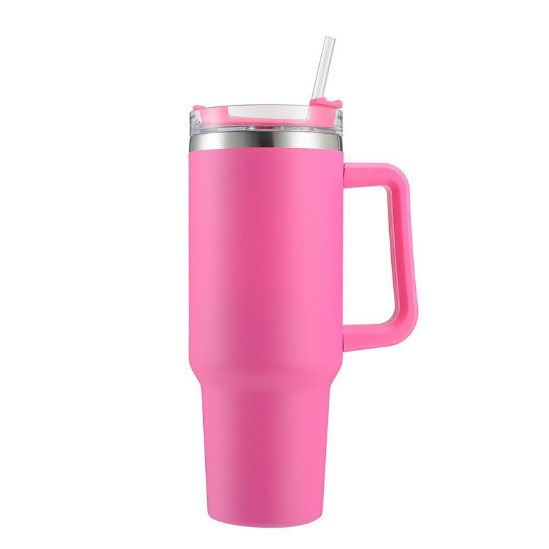 Insulated Stainless Steel Cup Manufacturer - USA Stock Modern Design 40oz Portable Car Handle Large Capacity Vacuum with Straw