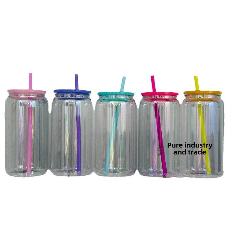 Water Cup Manufacturer - JDSR 16oz Transparent High Borosilicate Glass Eco-friendly with Lid and Straw for Wine