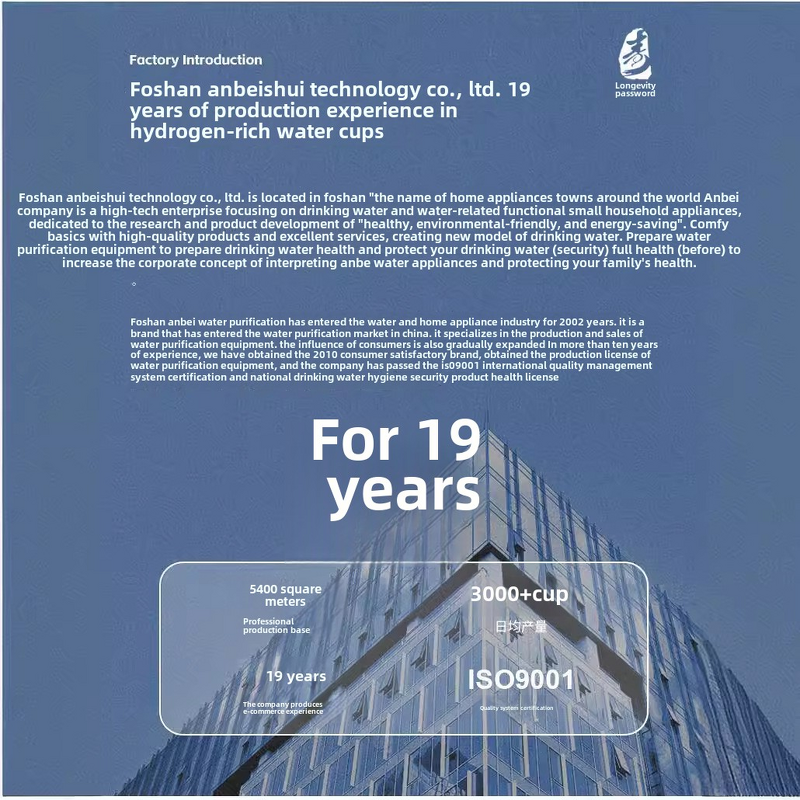 Hydrogen-Rich Cup Manufacturer - 410ml Modern High Borosilicate Glass Eco-friendly USB Battery-Powered Portable Digital