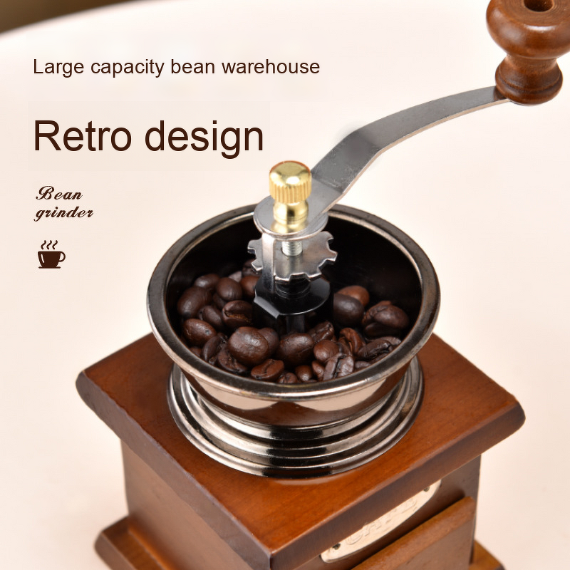 Manual Coffee Grinder Set Manufacturer - Modern Retro for Home Use Stainless Steel Ceramic Wood Utensils PP Plastic