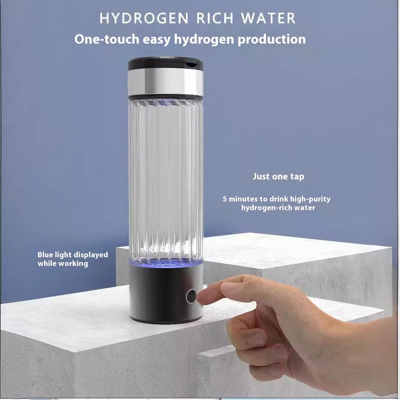 Hydrogen-Rich Water Bottle Manufacturer - 460ml High Concentration Eco-friendly Battery Powered Transparent Glass Digital