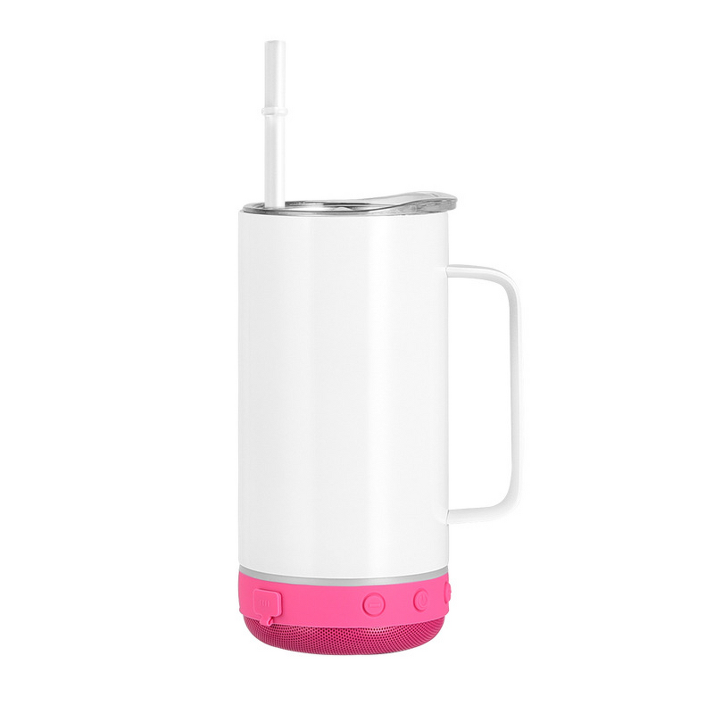 Smart Vacuum Cup Manufacturer - 20 oz Stainless Steel Audio Bluetooth Music for Gym Kitchen with USB Sublimation Handle