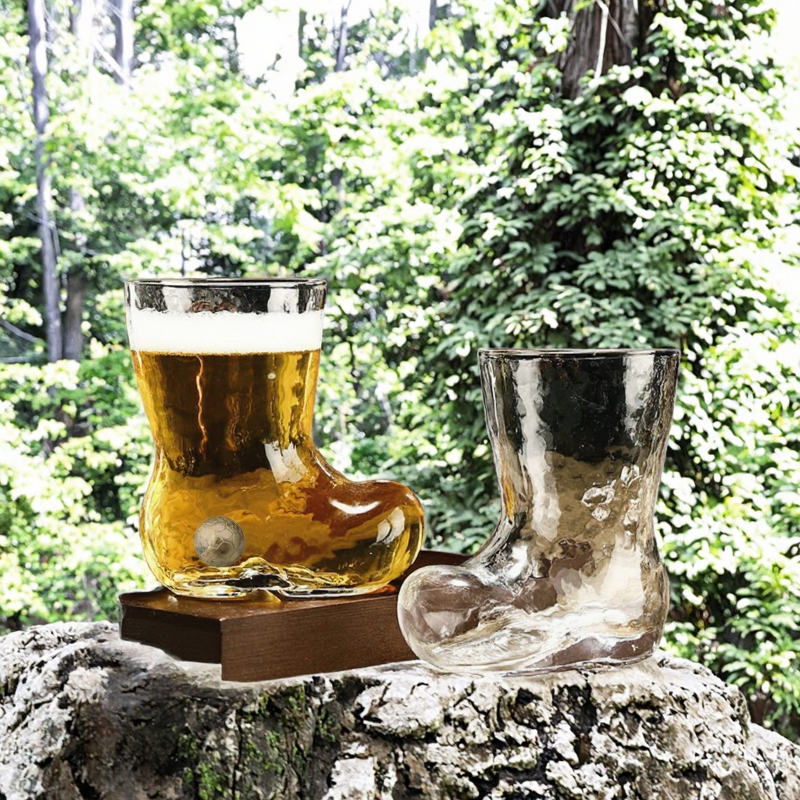 Glass Coffee Mug Manufacturer - Creative 330ml Clear Crystal with Gold Rim American Style Logo Pattern Dishwasher Safe