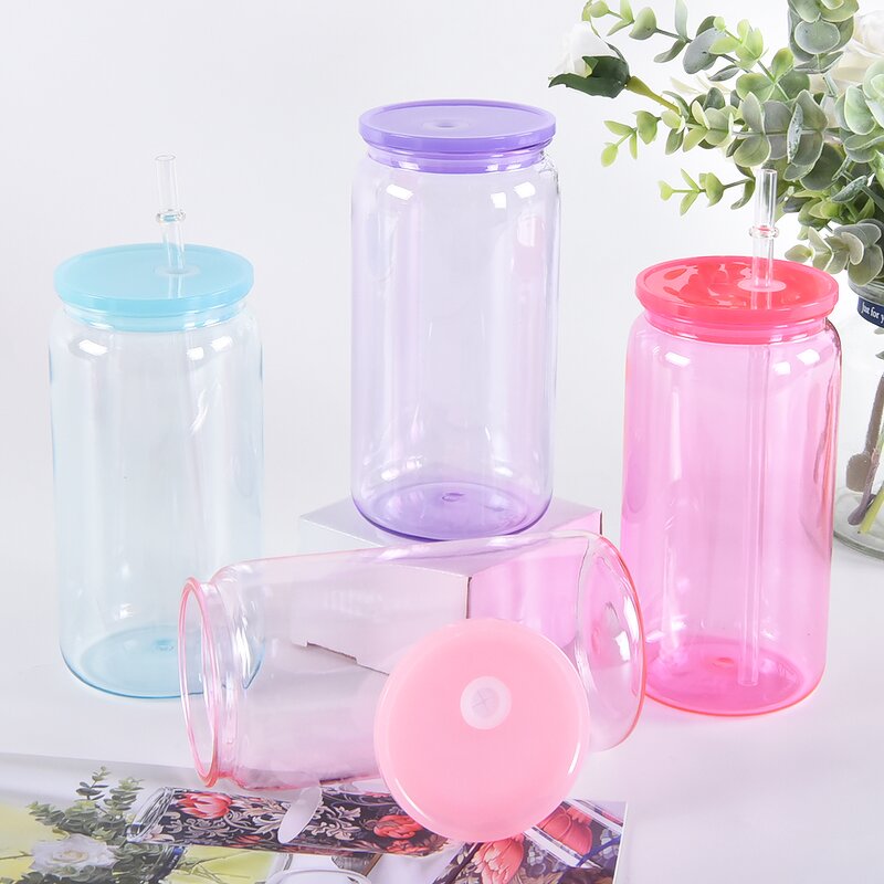 PC Acrylic Glass Mug Manufacturer - USA Stock 16oz Unbreakable with PP Lid Straw Sublimation Compatible BPA Free