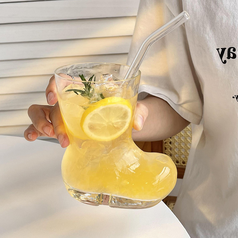 Glass Coffee Mug Manufacturer - Creative 330ml Clear Crystal with Gold Rim American Style Logo Pattern Dishwasher Safe